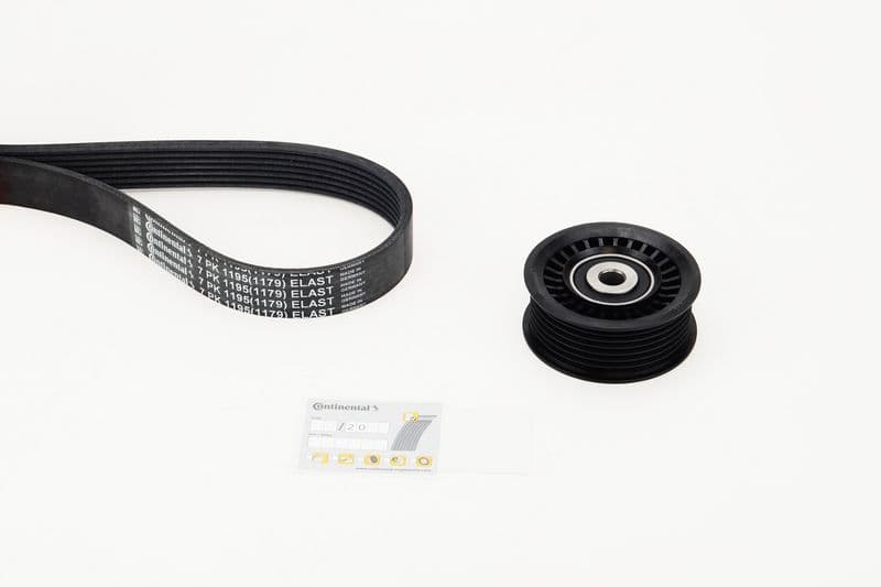 Set curea transmisie cu caneluri CONTINENTAL CTAM 7PK1195 ELAST K1