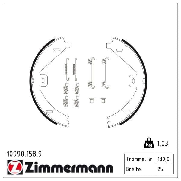 Set saboti frana, frana de mana ZIMMERMANN 10990.158.9