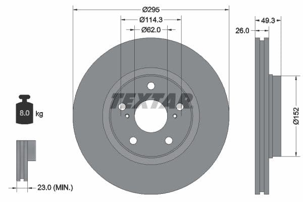Disc frana TEXTAR PRO 92163903