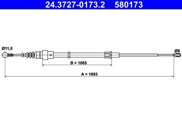 Cablu, frana de parcare ATE 24.3727-0173.2