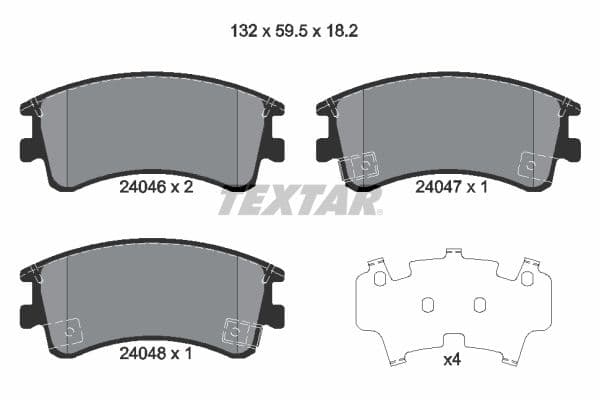 set placute frana,frana disc TEXTAR 2404601