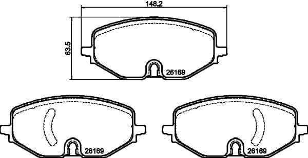 set placute frana,frana disc HELLA-PAGID 8DB 355 040-801