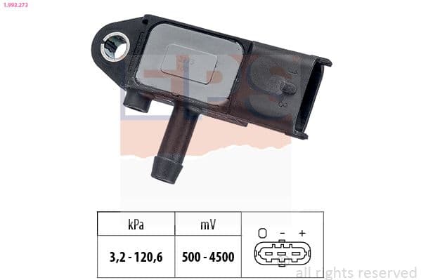 Senzor, presiune gaze evacuare EPS Made in Italy - OE Equivalent 1.993.273