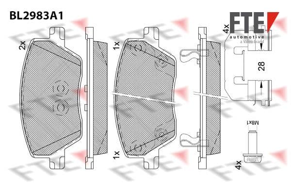 set placute frana,frana disc FTE 9011229