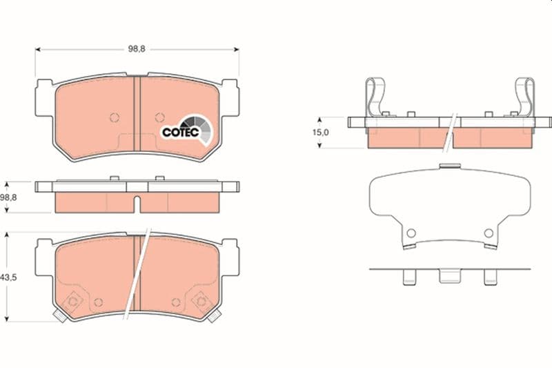 set placute frana,frana disc TRW COTEC GDB3366