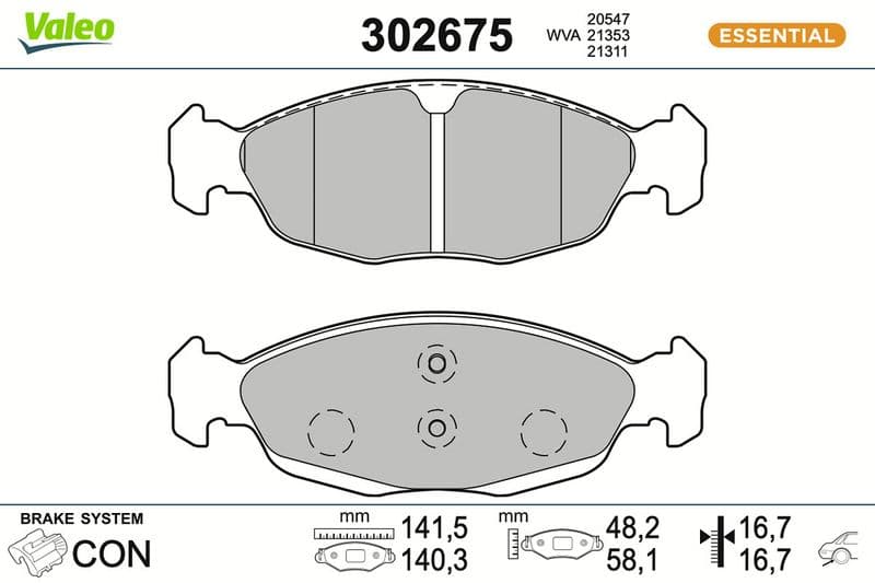 set placute frana,frana disc VALEO 302675