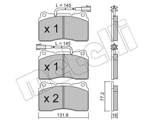 set placute frana,frana disc METELLI 22-0288-0