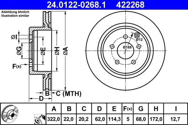 Disc frana ATE 24.0122-0268.1