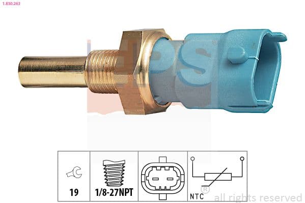 senzor,temperatura lichid de racire EPS Made in Italy - OE Equivalent 1.830.263
