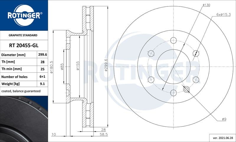 Disc frana ROTINGER GRAPHITE LINE RT 20455-GL