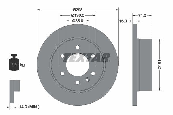 Disc frana TEXTAR PRO 93143303
