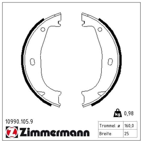 Set saboti frana, frana de mana ZIMMERMANN 10990.105.9