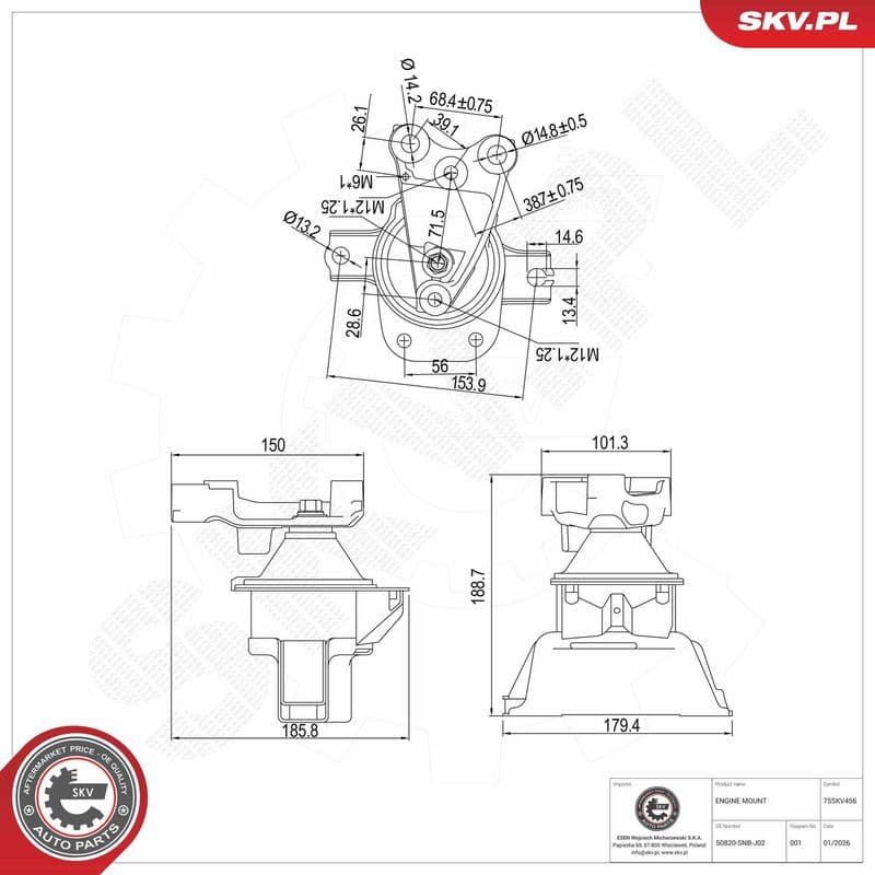 Suport motor ESEN SKV 75SKV456