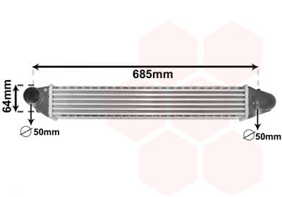 Intercooler, compresor VAN WEZEL 58004248