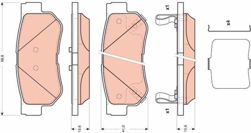 set placute frana,frana disc TRW GDB3432