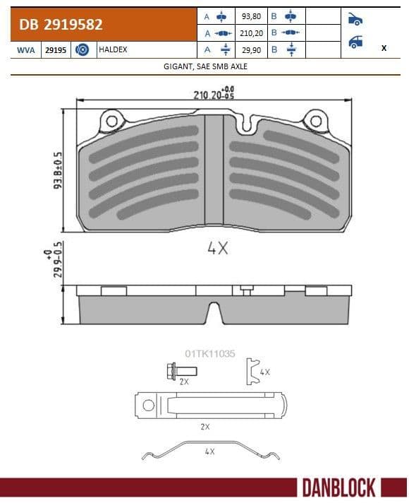 set placute frana,frana disc DANBLOCK DB 2919582