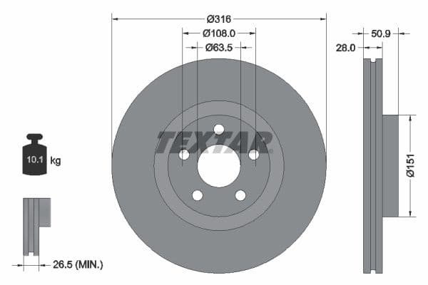 Disc frana TEXTAR PRO 92317203