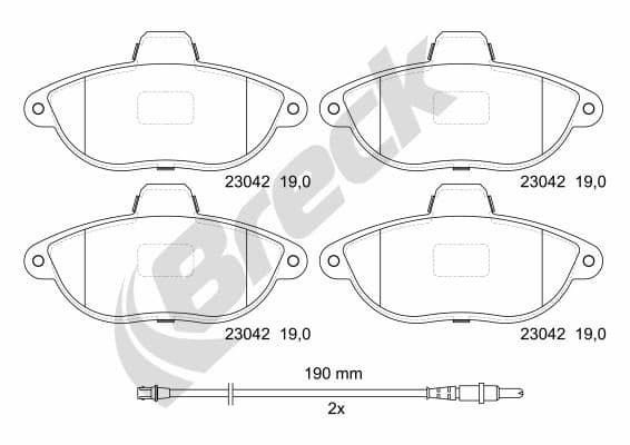set placute frana,frana disc BRECK 23042 00 701 10
