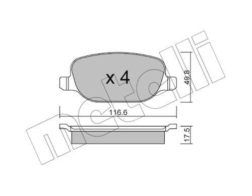 set placute frana,frana disc METELLI 22-0704-0