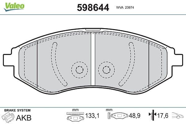 set placute frana,frana disc VALEO 598644
