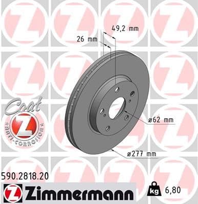 Disc frana ZIMMERMANN COAT Z 590.2818.20