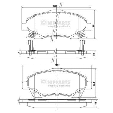 set placute frana,frana disc NIPPARTS J3602112