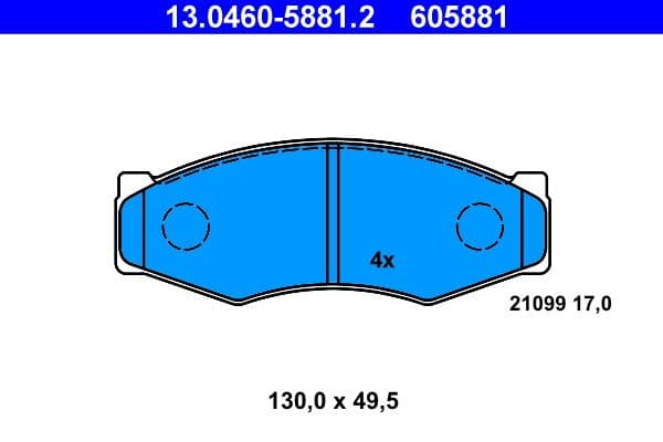 set placute frana,frana disc ATE 13.0460-5881.2