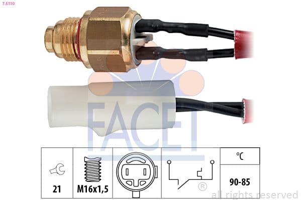 Comutator temperatura, ventilator radiator FACET 7.5110