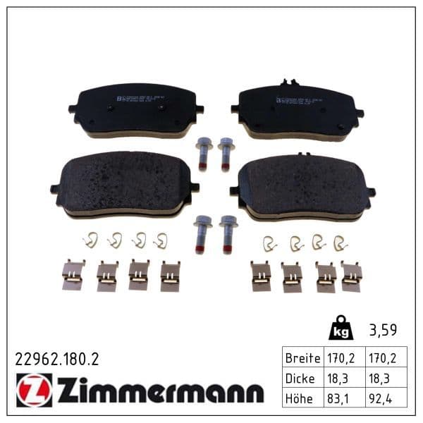 set placute frana,frana disc ZIMMERMANN 22962.180.2