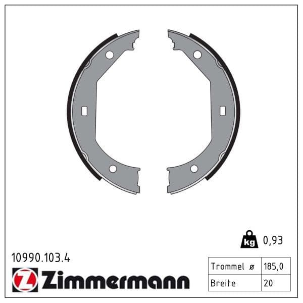 Set saboti frana, frana de mana ZIMMERMANN 10990.103.4
