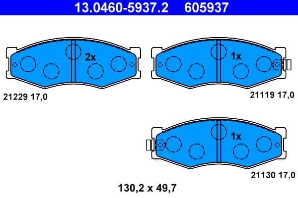 set placute frana,frana disc ATE 13.0460-5937.2