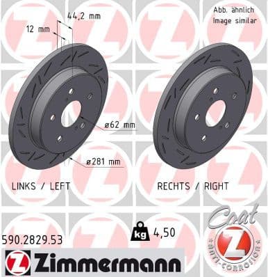Disc frana ZIMMERMANN BLACK Z 590.2829.53