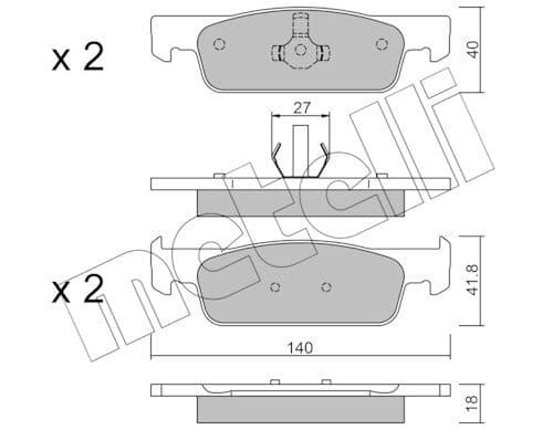 set placute frana,frana disc METELLI 22-0975-3