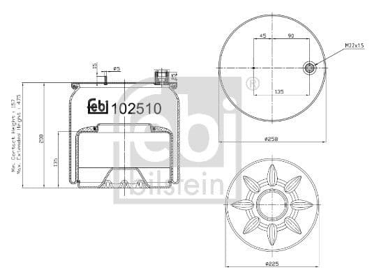 Burduf, suspensie pneumatica FEBI BILSTEIN 102510