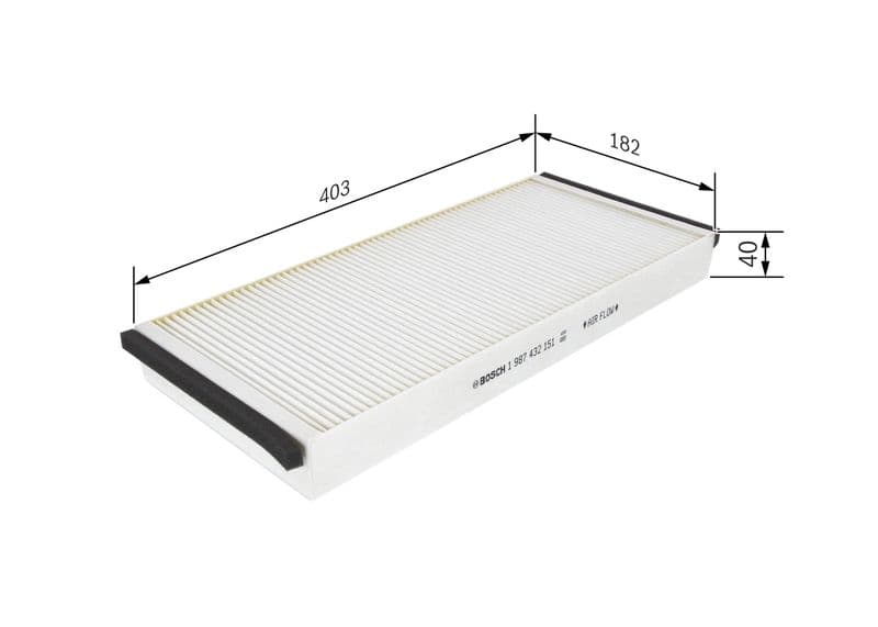 Filtru, aer habitaclu BOSCH 1 987 432 151