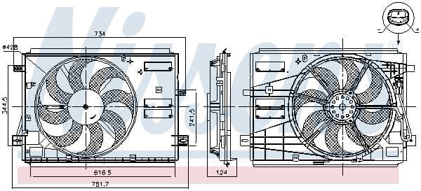 Ventilator, radiator NISSENS 85973