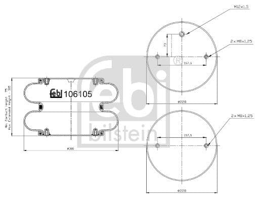 Burduf, suspensie pneumatica FEBI BILSTEIN 106105