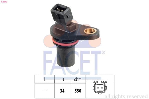 senzor,pozitie ax cu came FACET Made in Italy - OE Equivalent 9.0043