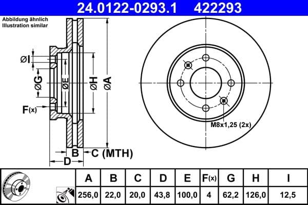 Disc frana ATE 24.0122-0293.1