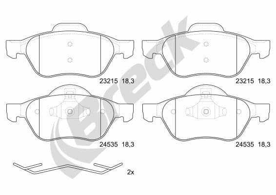set placute frana,frana disc BRECK 24535 00 701 00