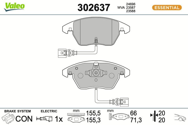 set placute frana,frana disc VALEO 302637