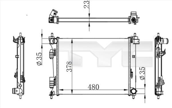 Radiator, racire motor TYC 717-0001