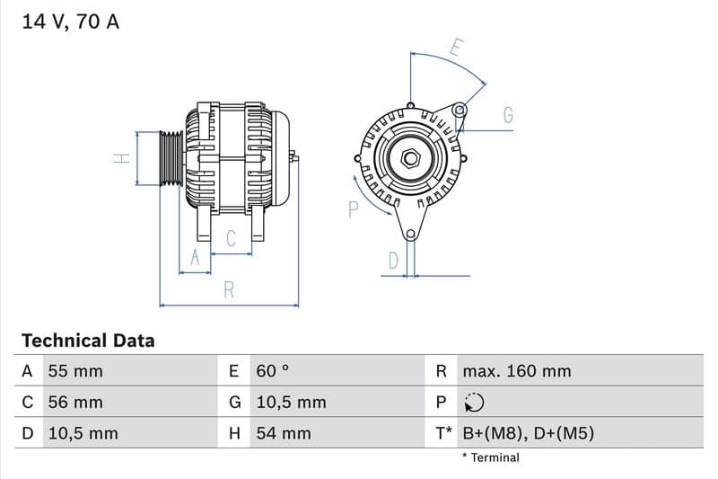 Generator / Alternator BOSCH 0 986 041 240