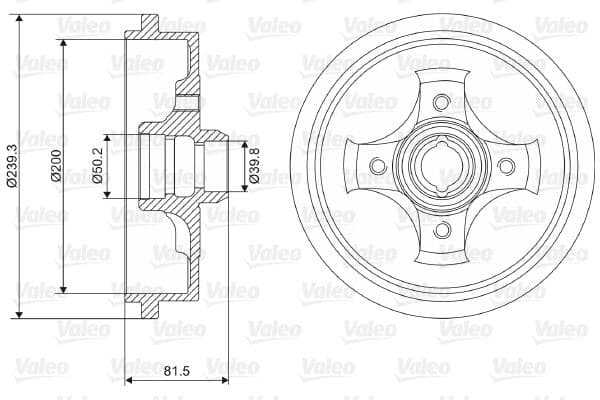 Tambur frana VALEO 237049