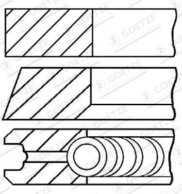 Set segmenti piston GOETZE ENGINE Goetze Diamond Coated® LKZ-Ring® 08-432900-00