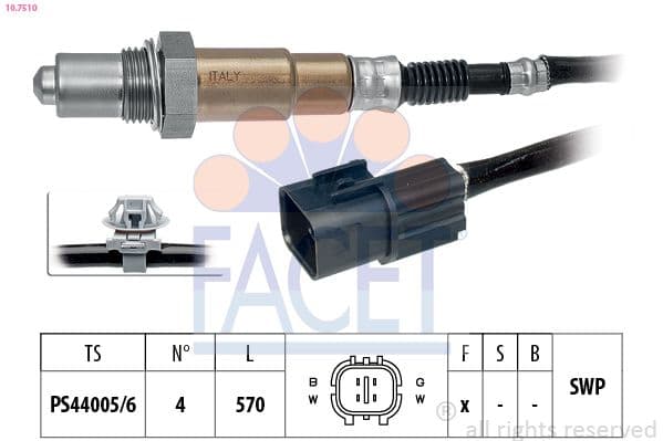 Sonda Lambda FACET Made in Italy - OE Equivalent 10.7510