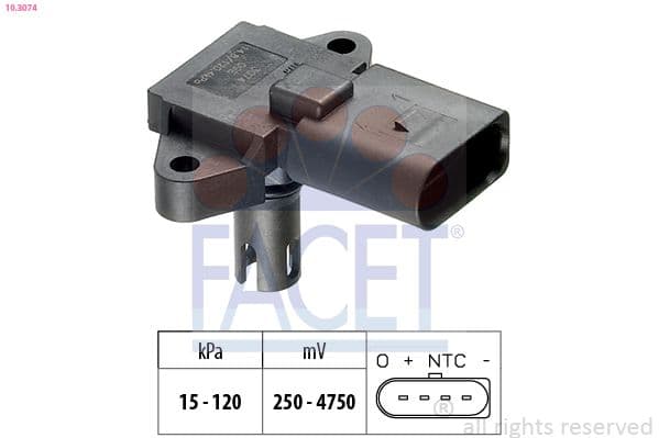 senzor presiune aer FACET Made in Italy - OE Equivalent 10.3074