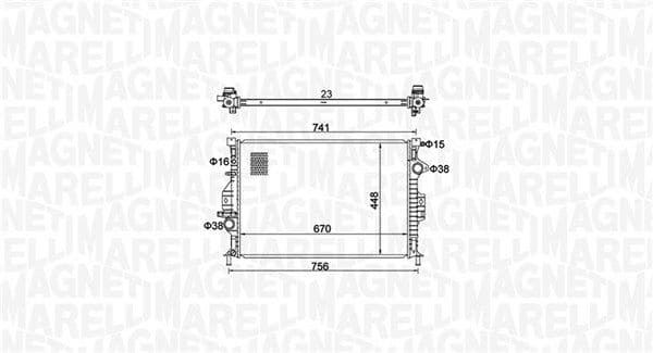 Radiator, racire motor MAGNETI MARELLI 350213157700