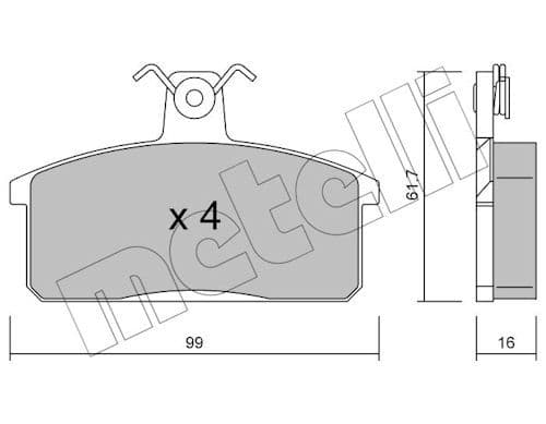 set placute frana,frana disc METELLI 22-0026-0