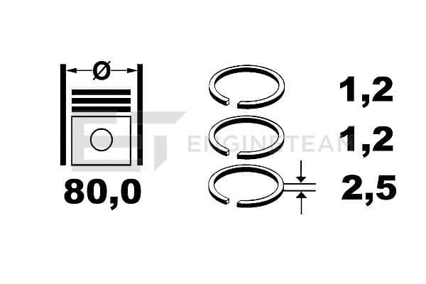 Set segmenti piston ET ENGINETEAM R4000500